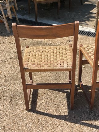 Conjunto 5 sillas enea madera y yute