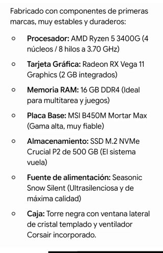 PC Ordenador Torre AMD Ryzen 5 SSD NVMe MSI