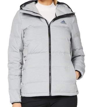 Chaqueta Adidas gris acolchada con capucha