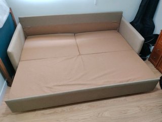 Sofá Cama Beige Tela