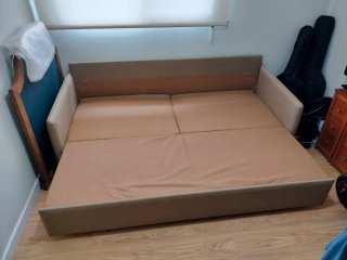 Sofá Cama Beige Tela