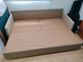 Sofá Cama Beige Tela