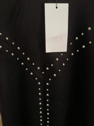 Vestido Zara Negro Tachuelas