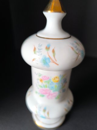 Pote com Tampa 20cm Porcelana Encarnaçao Portugal