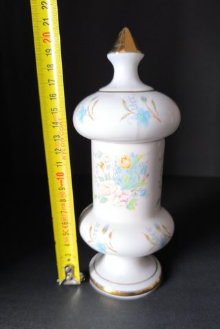 Pote com Tampa 20cm Porcelana Encarnaçao Portugal