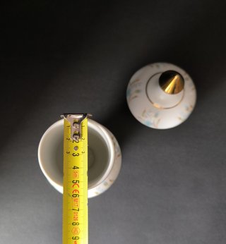 Pote com Tampa 20cm Porcelana Encarnaçao Portugal