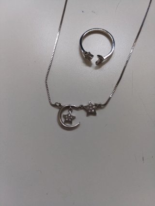 Conjunto collar y anillo Plata de ley 925