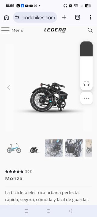 Bicicleta Eléctrica Plegable Negra
