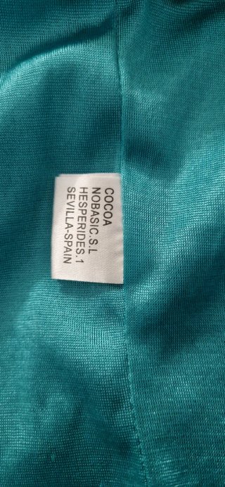 Vestido largo azul verdoso