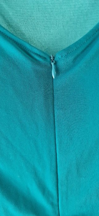 Vestido largo azul verdoso