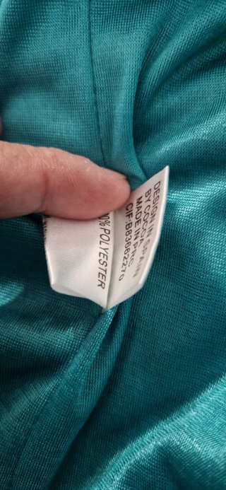 Vestido largo azul verdoso