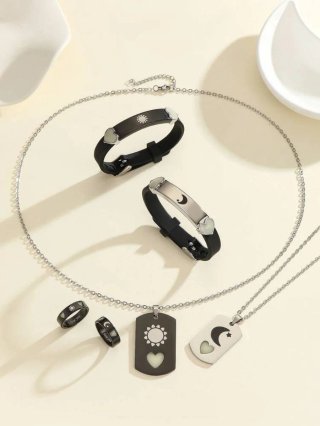 Juego 6 piezas collar, pulsera y anillo