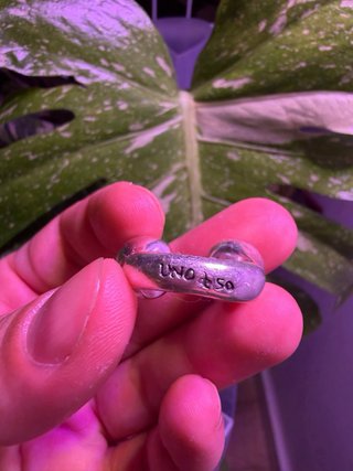 Anillo Bolas Bañado Plata Ley UNOde50