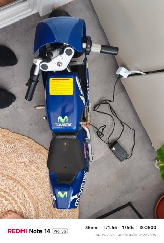 Mini Moto Eléctrica Honda Azul