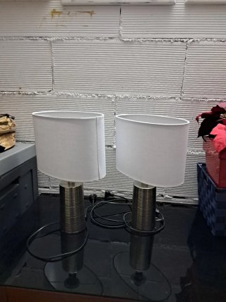 Juego de 2 lámparas de noche plateadas