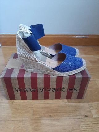 Sandalias esparto VIVANT azul talla 36