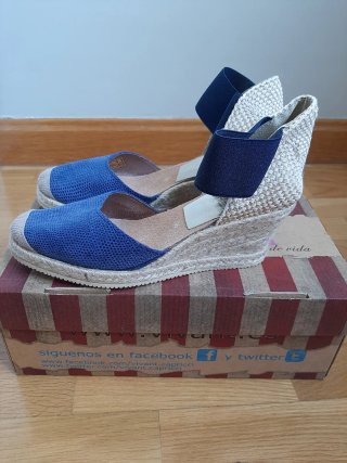Sandalias esparto VIVANT azul talla 36