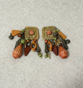 Set Pendientes y Gargantilla Naranja