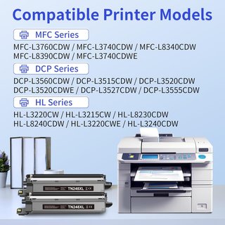 2 Toner TN248XL NERO per Brother MFC-L3760CDW DCP-