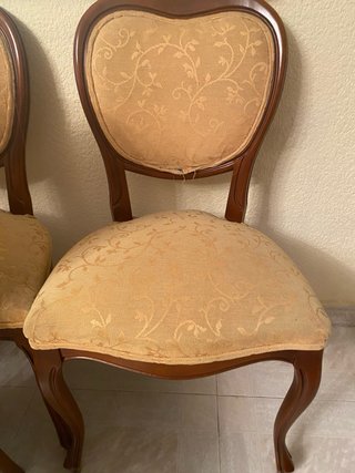 Lote 6 Sillas Clásicas Comedor Beige/Marrón