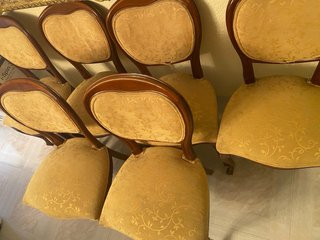 Lote 6 Sillas Clásicas Comedor Beige/Marrón