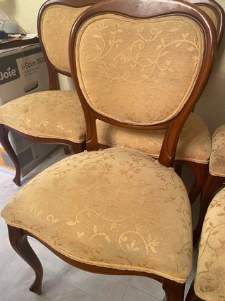 Lote 6 Sillas Clásicas Comedor Beige/Marrón