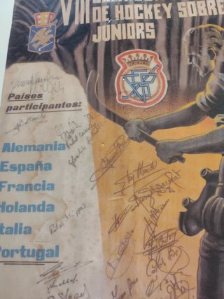 Cartel Hockey Patines Campeonato Europa Firmado