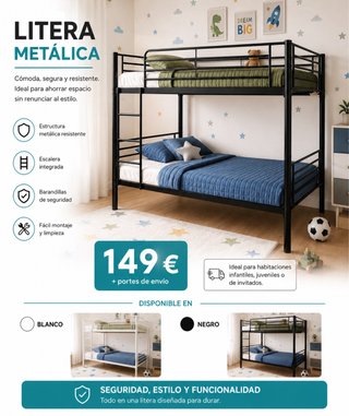 Litera Metálica Negra y Blanca