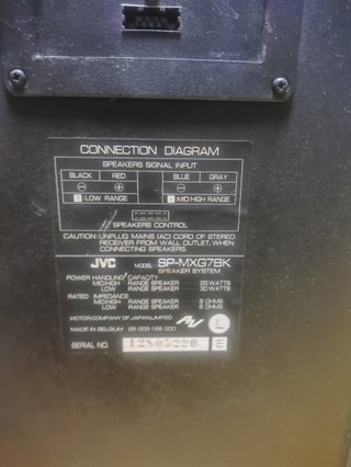 Pareja Altavoces JVC SP-MXG7BK Negros