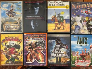Lote 8 DVDs: Kung Fu Panda 2, Antz, Terminator 3 y