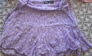 Falda corta floral niña ZARA