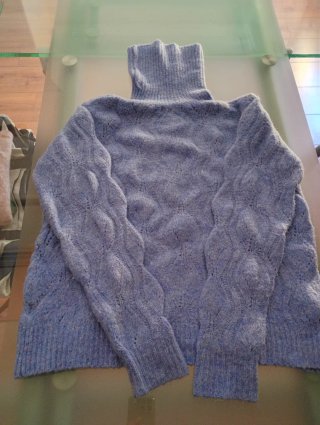Jersey lana cuello vuelto azul