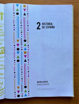 Libro Historia de España - 2do. Bach. - Edelvives.