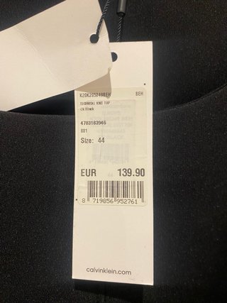 Top Calvin Klein Negro Sin Mangas