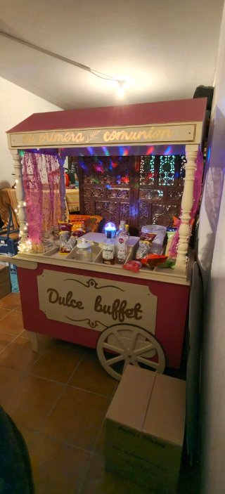 Carrito de chuches para eventos,139x66x180