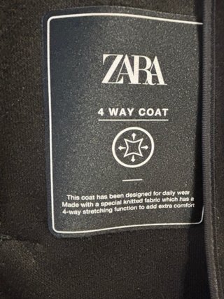 Abrigo largo Zara Negro Talla M