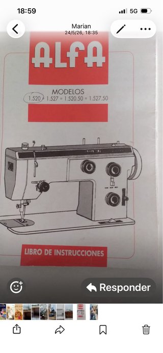Máquina de coser Alfa modelos 1.520-1.527.50