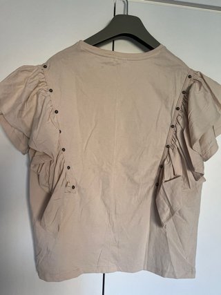 Camiseta Zara tachuelas beige