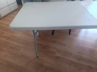 Mesa plegable camping/terraza blanca