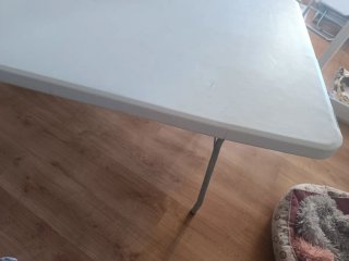 Mesa plegable camping/terraza blanca