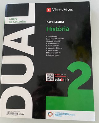 Llibres Dual Història Batxillerat Vicens Vives
