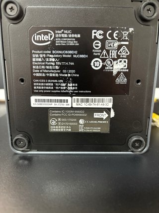 PC Intel Nuc i3 8th Gen - 8GB RAM no SSD