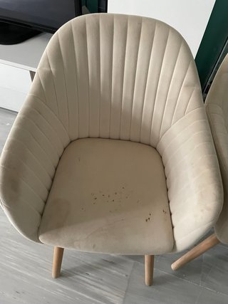 Sillas de comedor beige de tela