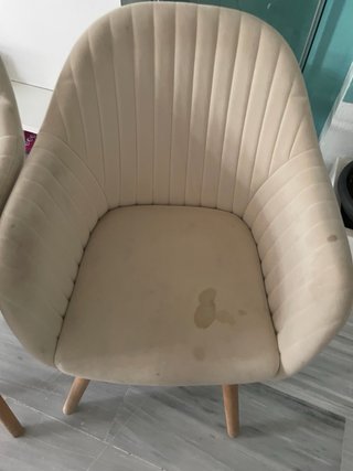 Sillas de comedor beige de tela