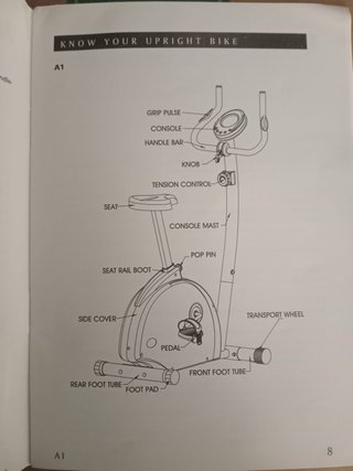 Cyclette con computer e alimentatore