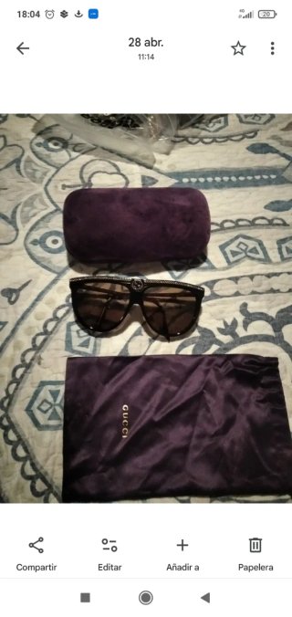 Funda de tela morada Gucci
