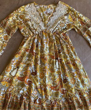Vestido India Seda Artificial y Poliéster