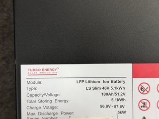 Batería de Litio Turbo energy, 5,1kw
