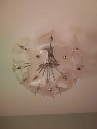 Lámpara colgante moderna cristal y acero inoxidabl