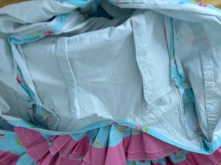 Traje Flamenca Turquesa Flores Rosas fresa